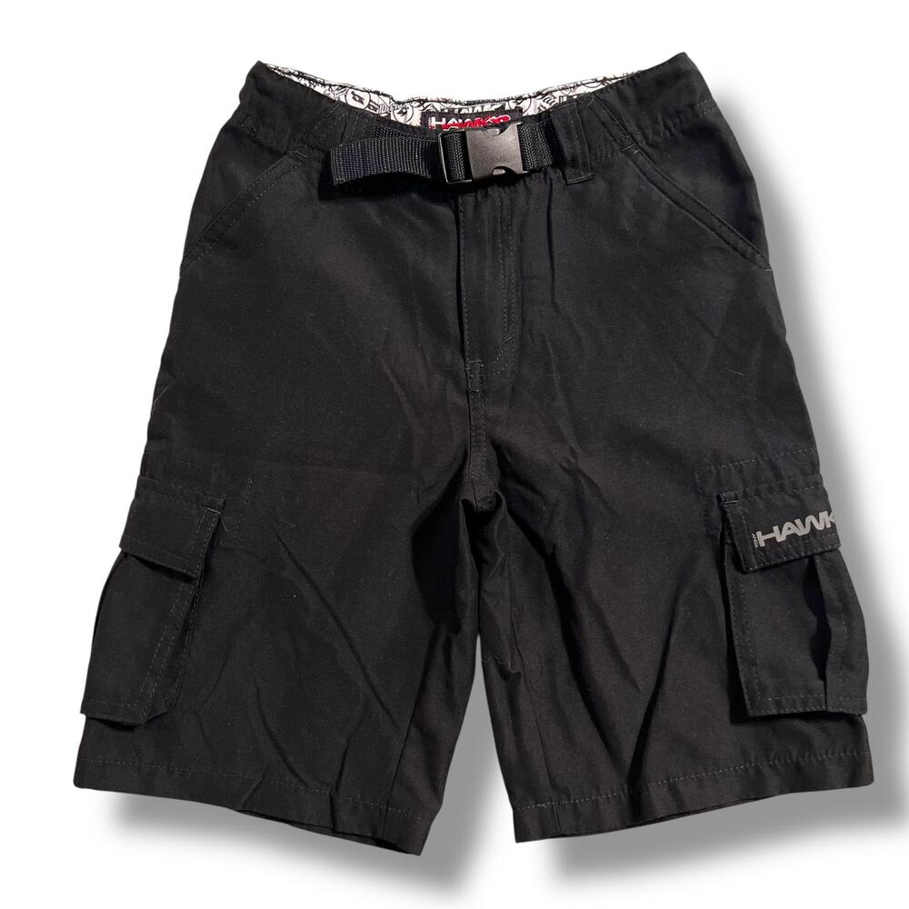 Hawk Boys Summer Cargo Shorts Black Size 7